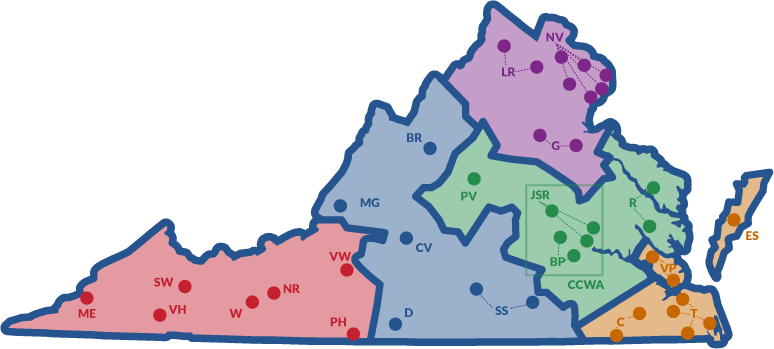 grant map of Virginia